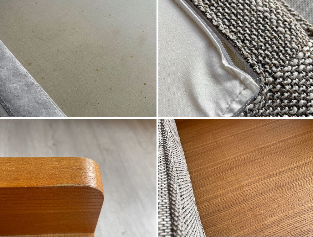 ウニコ unico アルベロ ALBERO カバーリングソファ 3人掛け オットマン付き チークカラーフレーム ベージュファブリック 北欧ビンテージスタイル 合計定価¥149,600- ♪