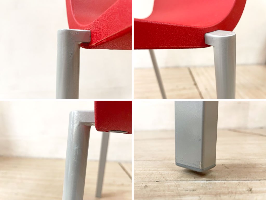 ヴィトラ vitra. ゼロスリー .03 ダイニングチェア スタッキングチェア マールテン・ヴァン・セーヴェレン レッド 2脚セット 合計定価 \154,000- ★