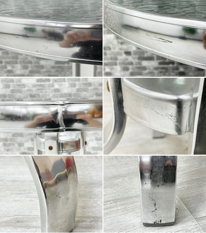ダルトン DULTON ガラストップテーブル GLASS TOP TABLE カフェテーブル ラウンド モザイクガラス スチール アメリカンスタイル 廃番 ●