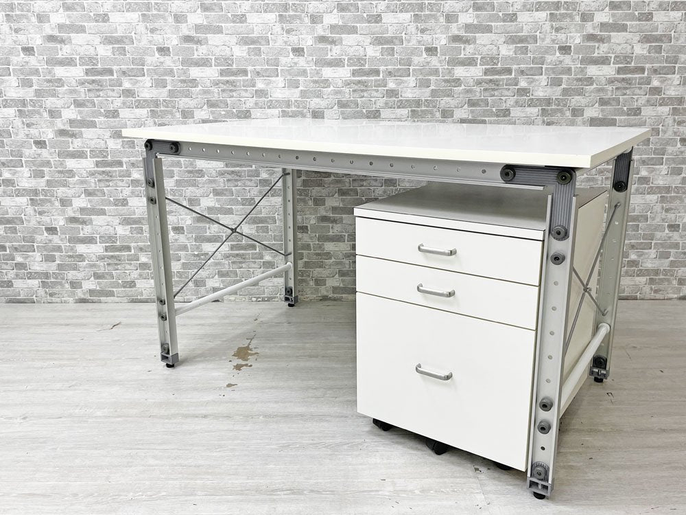 m-Do! i DESK COLOR Type オーダーメイド システムデスク ワークテーブル 作業台 W120cm メラミン化粧板 アルミフレーム 定価約7万円 ●