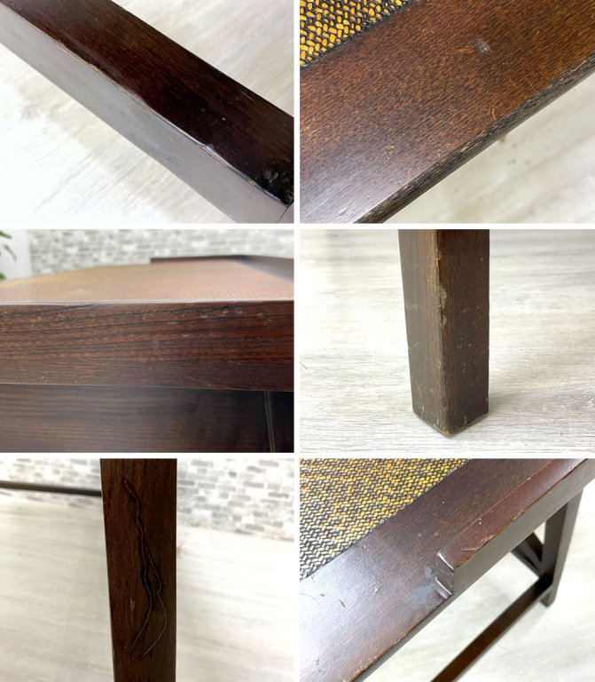 アジアンビンテージ Asian Vintage 木製 デスク ワークテーブル 抽斗4杯 W170cm ダークブラウンペイント ●