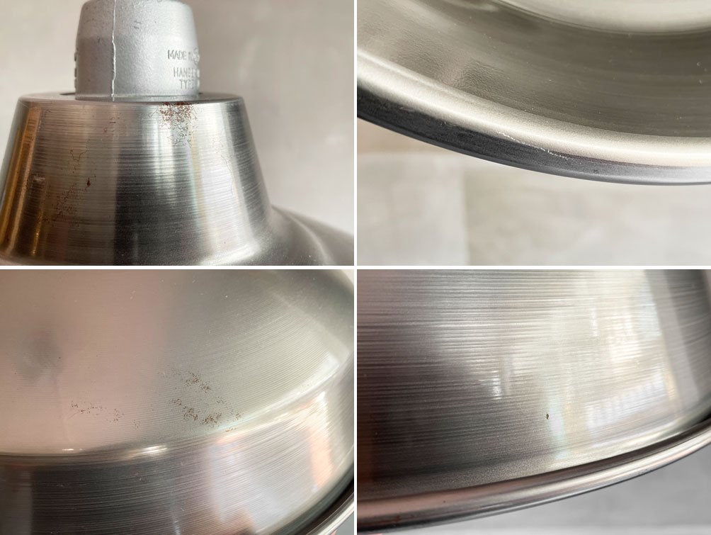 パシフィックファニチャーサービス P.F.S 14" LAMP SHADE Brushed Steel ソケット&コード ホーロー ペンダントライト オリジナルカラー インダストリアル ♪