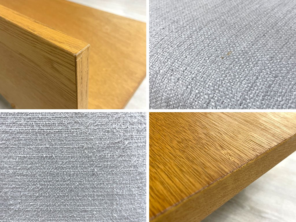 モモナチュラル Momo Natural デイ ソファ ミニ DAY SOFA MINI ベンチバックレスト 2人掛け オーク材 グレー系ファブリック カバーリング W135 定価¥58,000- ●