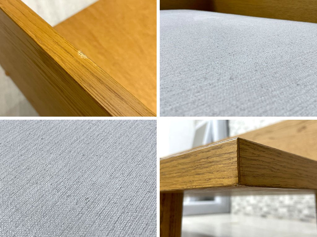 モモナチュラル Momo Natural デイ ソファ ミニ DAY SOFA MINI ベンチ 片アーム オーク材 グレー系ファブリック カバーリング W137 定価¥68,000- ●