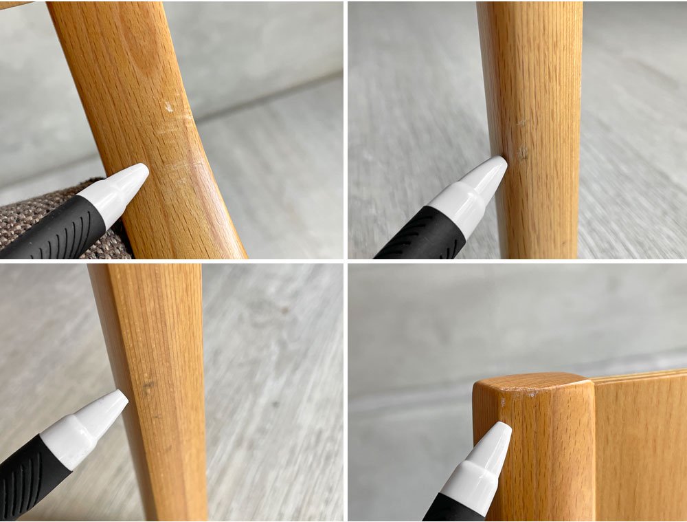 ワイスワイス WISE WISE スティック STICK AS-1301 サイドチェア ダイニングチェア ビーチ材 プライウッド ファブリック グレー 定価¥48,300- ♪