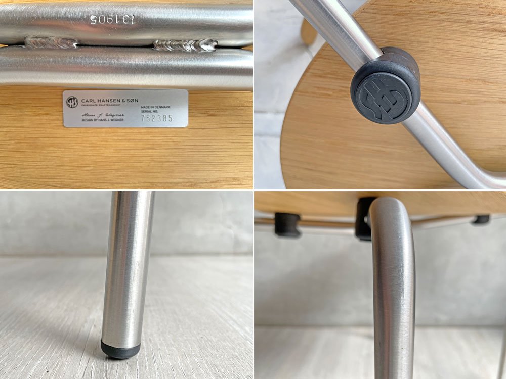 カールハンセン&サン Carl Hansen & Son CH88T ダイニングチェア オーク材 ステンレススチールフレーム ハンス・J・ウェグナー 北欧家具 ♪