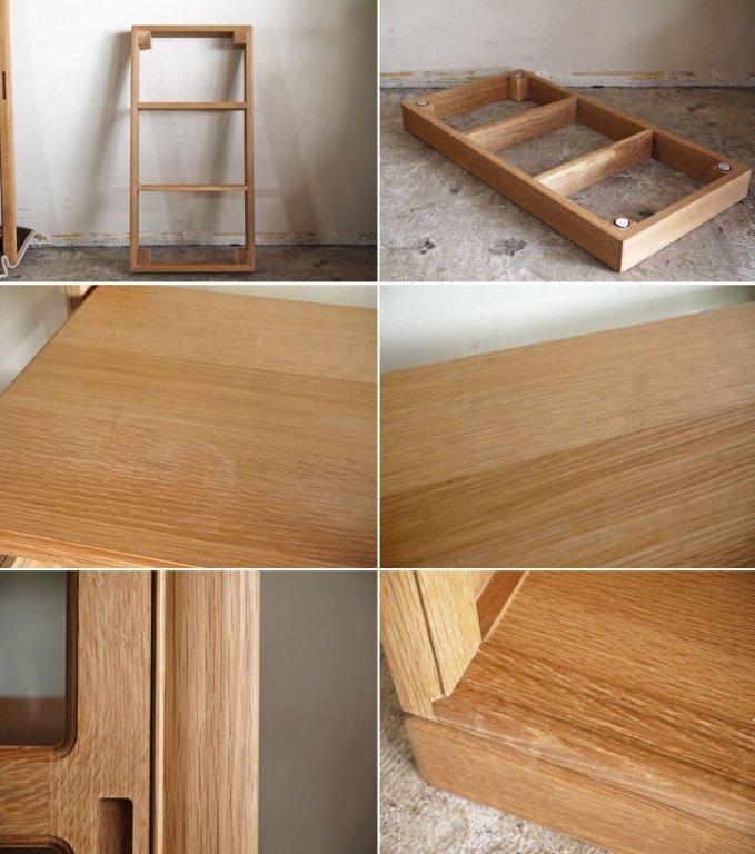 タイムアンドスタイル TIME&STYLE ミュージアム キャビネット museum cabinet オーク無垢材 スライドドア W90cm ガラスキャビネット ■