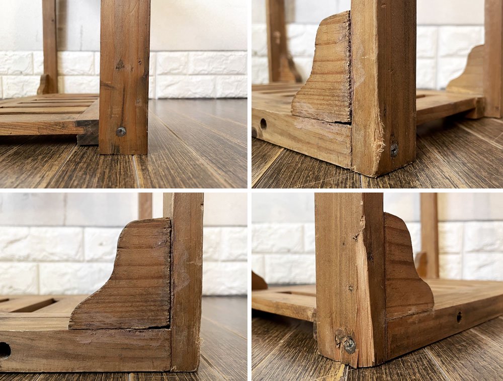 ビンテージスタイル Vintage Style ボート型 オープンシェルフ 木製ラック 飾り棚 本棚 4段 H150cm アジアンリゾート ◎