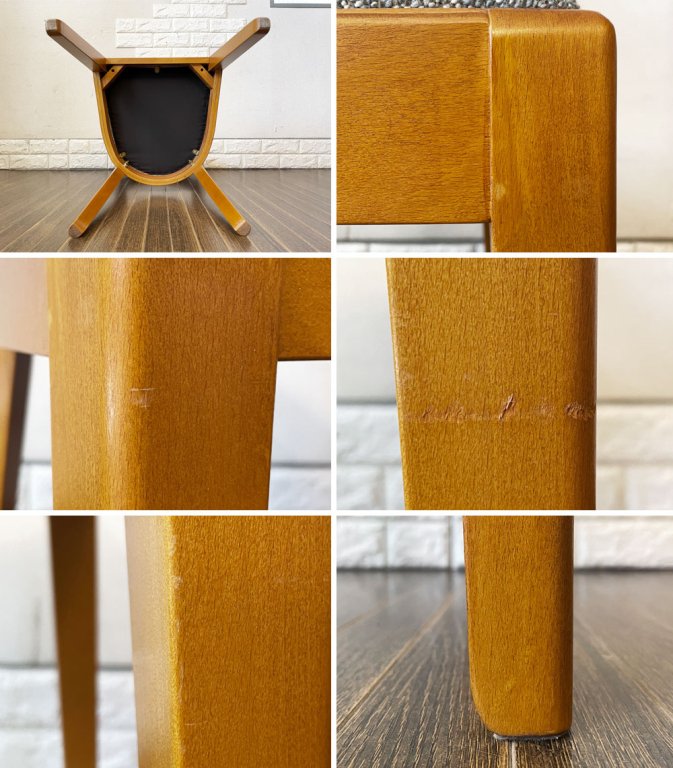 パシフィックファニチャーサービス P.F.S デペンデントハウス ダイニングチェア DH DINING CHAIR ビーチ材 ファブリック座面 ブルー系 定価¥45,100- A ◎