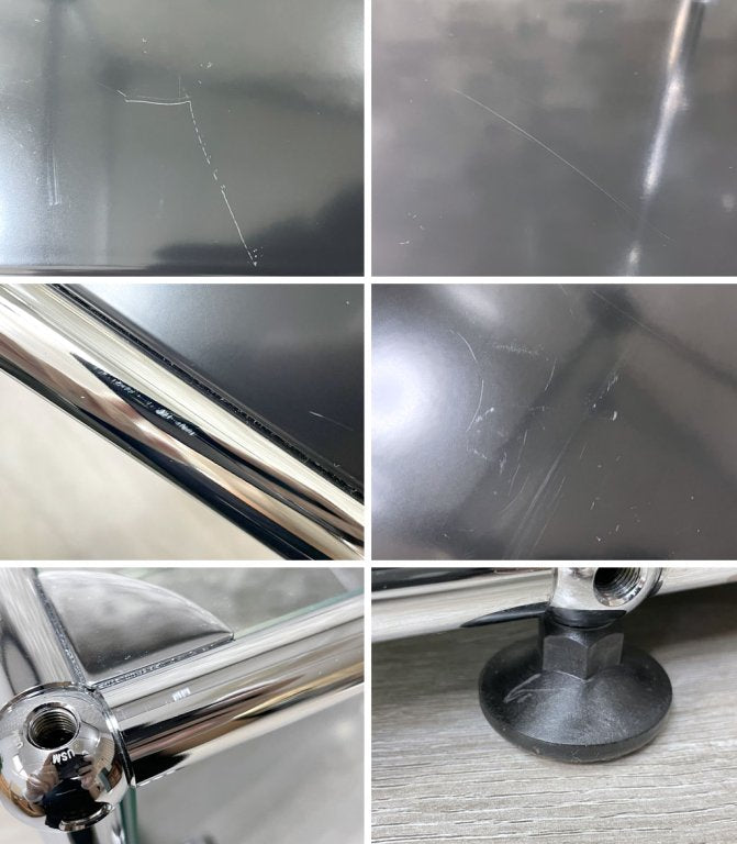 ユーエスエムハラー USMハラー USM Haller モジュラーファニチャー キャビネット 2列3段 ガラス扉 ドロップダウンドア W154cm ブラック 定価¥571,448- ●