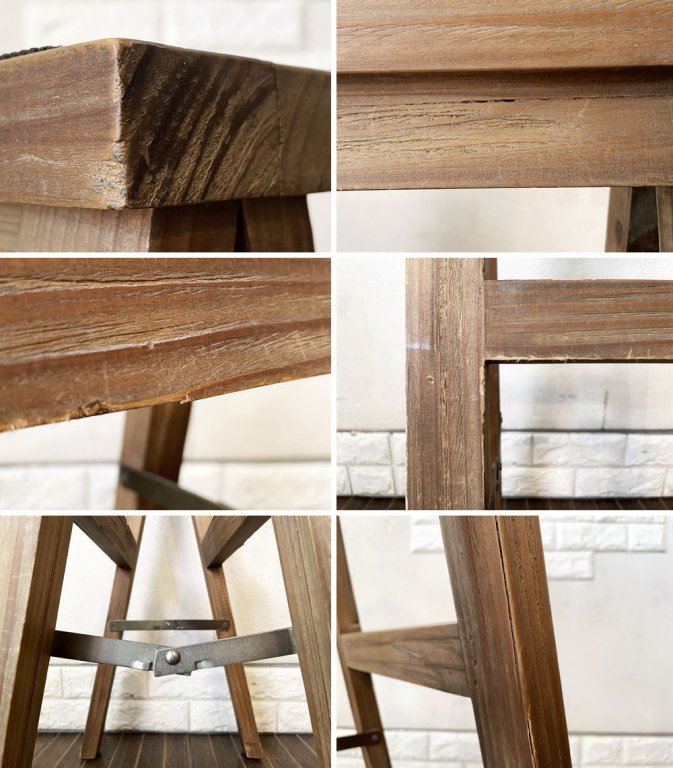 ノットアンティークス Knot antiques オルト OLTO SIDE DESK サイドデスク 作業台 トタン天板×馬脚 W120cm 折りたたみ 参考価格¥41,800- 廃番 ◎
