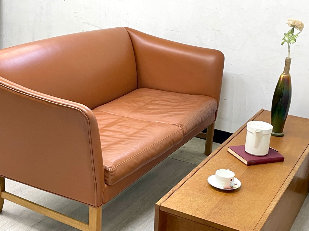 カールハンセン&サン Carl Hansen & Son OW602 レザーソファ 2シーター オーレ・ヴァンシャー Ole Wanscher 北欧 デンマーク ミニマル 定価1,157,200円 ●