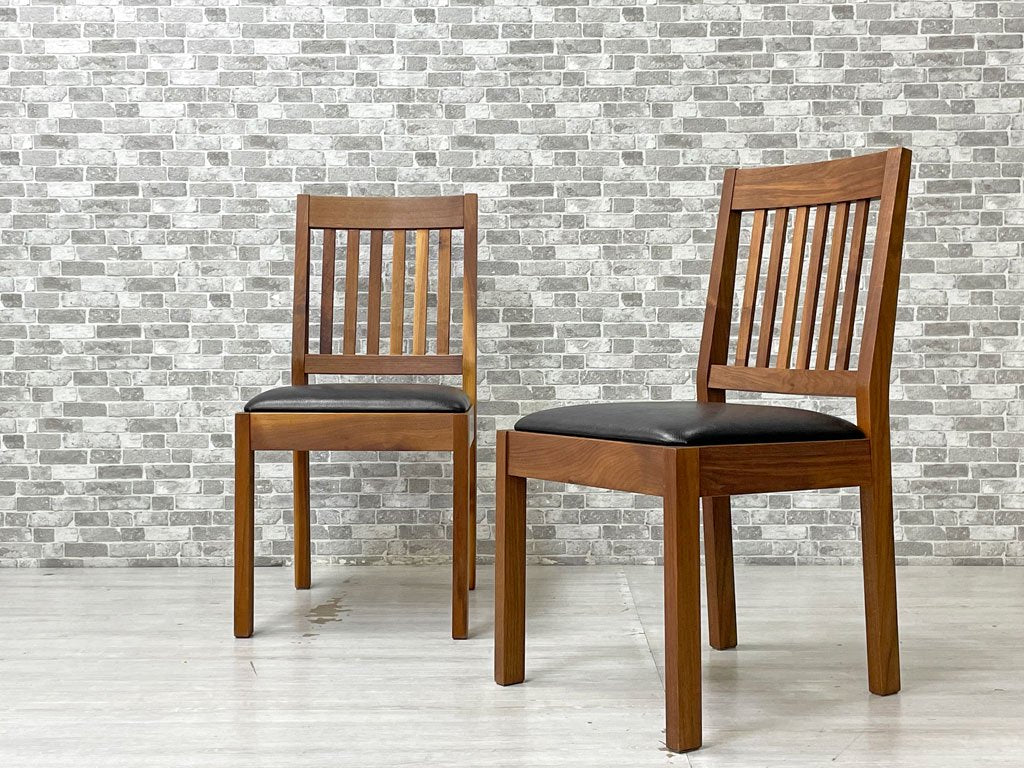 レグナテック LEGNATEC リーヴス Leaves ダイニングチェア ウォールナット無垢材 PVCレザー ブラック ¥52,800- B ●