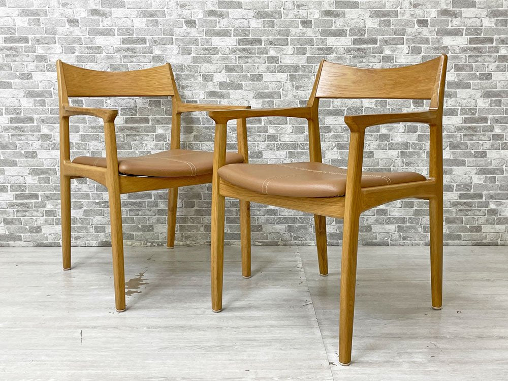 ノーウェアライクホーム NOWHERE LIKE HOME オーウェン OWEN ダイニングアームチェア Dining Arm Chair オーク材 PVCレザー 定価¥47,300- B ●