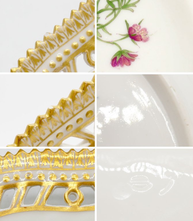 ロイヤルコペンハーゲン Royal Copenhagen フローラダニカ プレート Flora Danica plate 22cm レース縁 ビンテージ品 デンマーク 北欧食器 ●