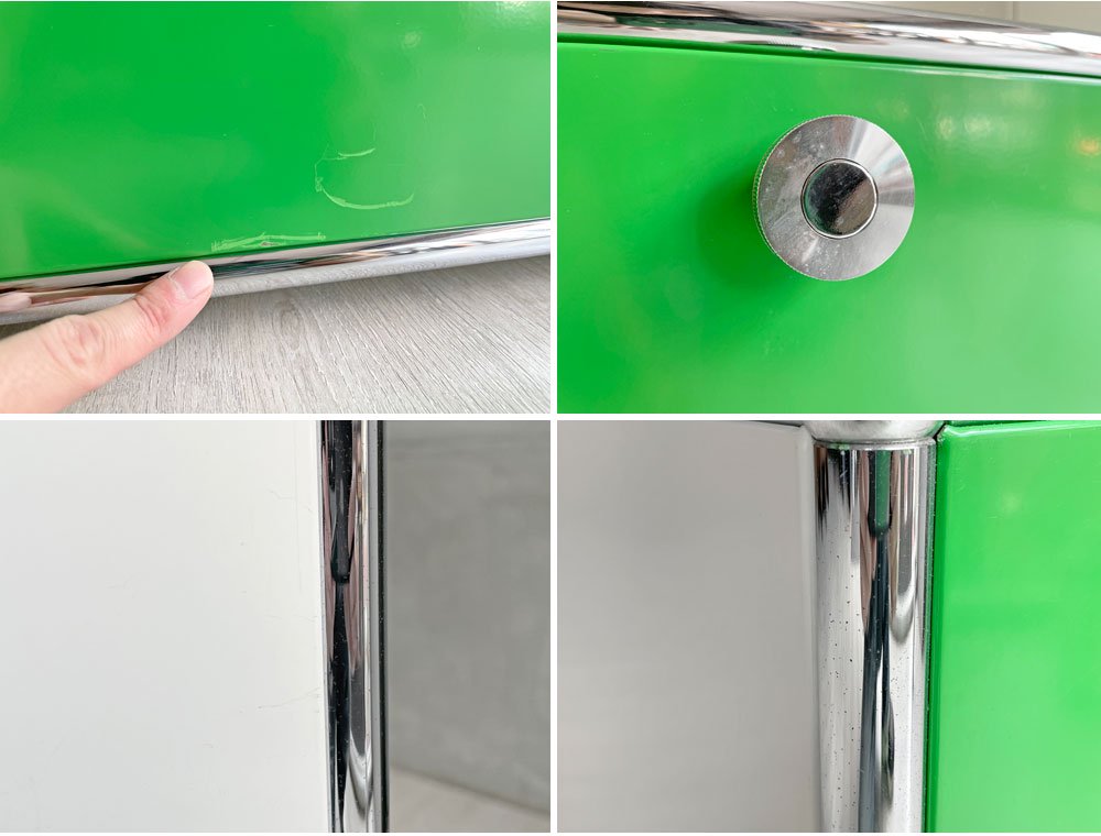 ユーエスエムハラー USMハラー USM Haller サイドボード キャビネット ピュアホワイト×グリーン 2列2段 ドロップダウンドア×2 定価¥257,198- ♪