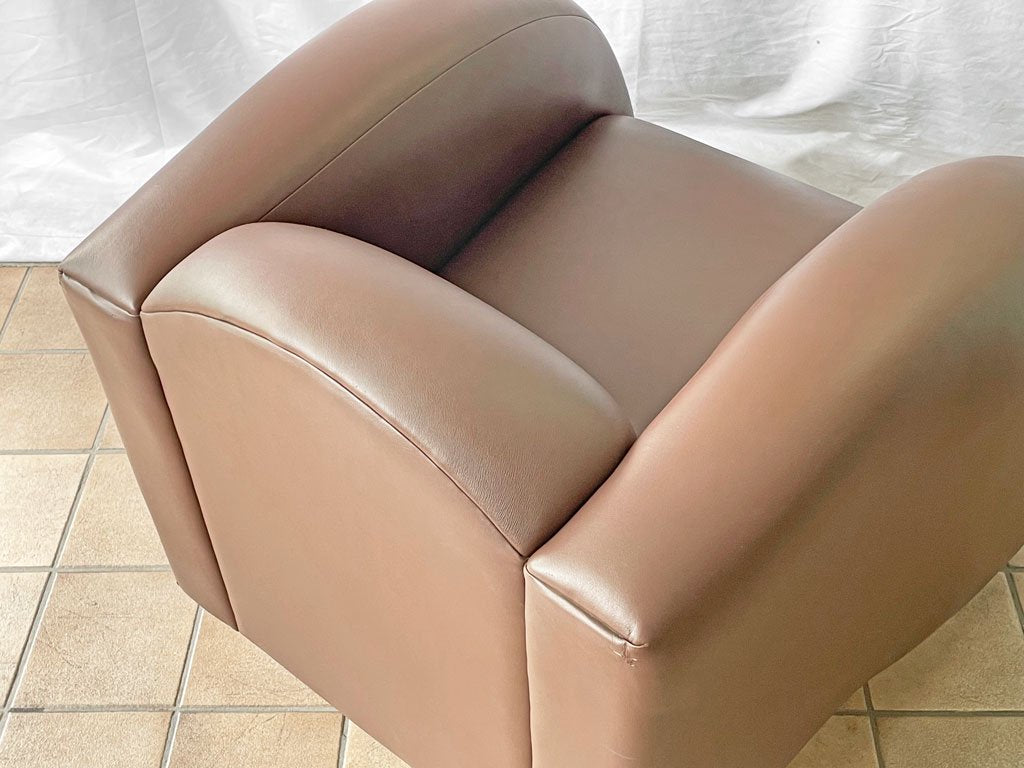 イデー IDEE ブラスフォーム BLASFOME 1Pソファ シングルソファ IDEE Fabric フェイクレザー ブラウン 90's モダンデザイン ◇