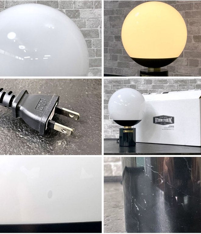かなでもの KANADEMONO タッチマーブルラウンドテーブルランプ TOUCH MARBLE ROUND TABLE LAMP ガラス 真鍮 大理石 調光 定価¥27,000- ●
