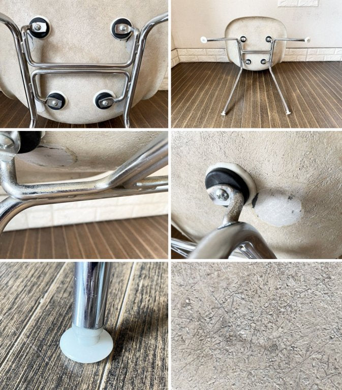 ハーマンミラー Herman Miller サイドシェルチェア FRP製 セカンドビンテージ 2nd グレージュ Hベース C&R イームズ ミッドセンチュリー ◎