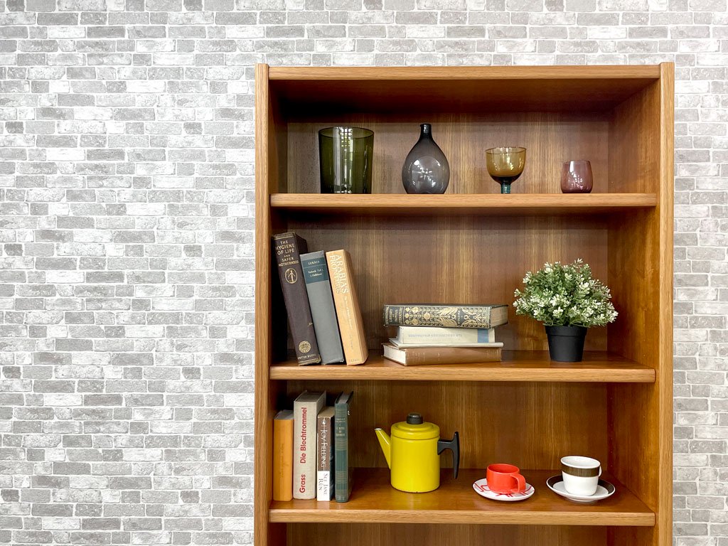 デンマークビンテージ Danish Vintage チーク材 ブックシェルフ 本棚 H194cm 6段 UP made in denmark ミッドセンチュリー 北欧家具 ●