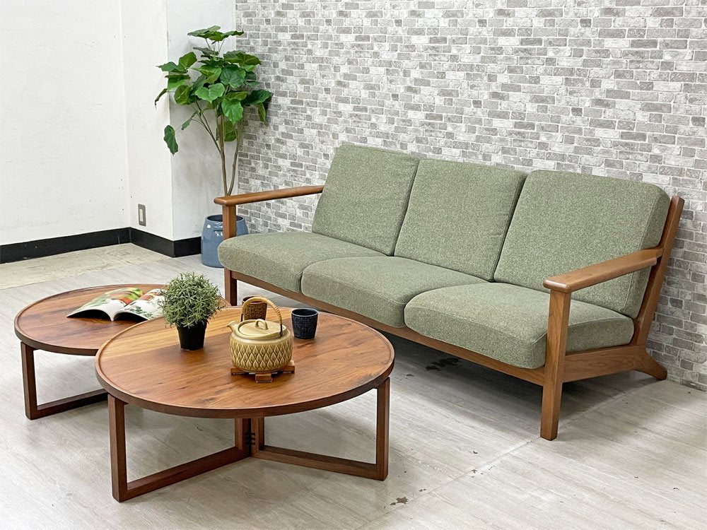 ヒラシマ HIRASHIMA スパーゴ サークルテーブル 70 SPAGO circle table リビングテーブル ローテーブル ウォールナット材 森 宣雄 定価¥102,300- ●