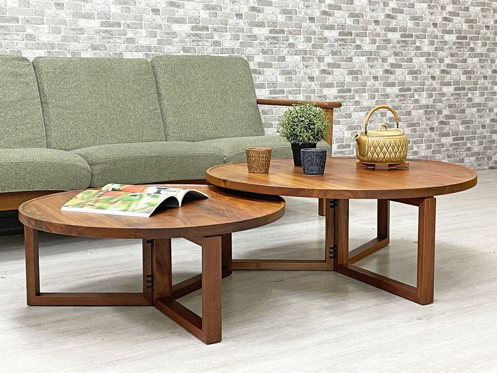 ヒラシマ HIRASHIMA スパーゴ サークルテーブル 84 SPAGO circle table リビングテーブル ローテーブル ウォールナット材 森 宣雄 定価¥114,400- ●