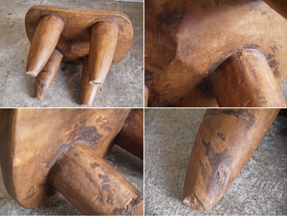 アフリカ セヌフォ スツール 無垢材 民具 ビンテージ プリミティブ トライバル ■