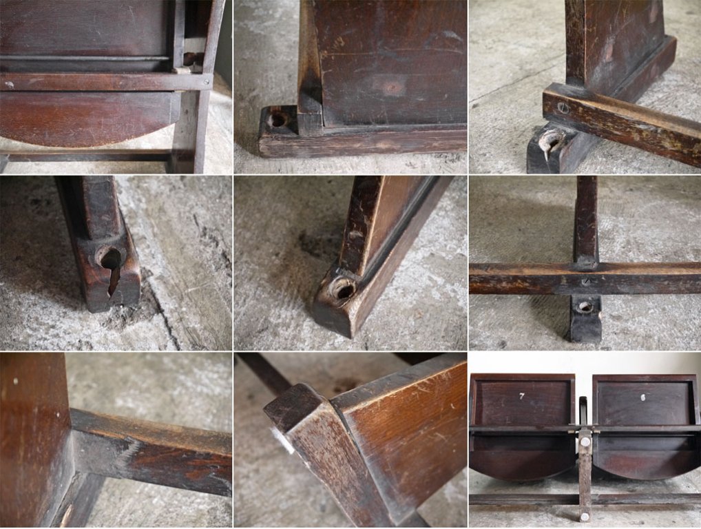 UKビンテージ UK Vintage シアターベンチ Theater Bench 2シーター フォールディング 英国 アンティーク ■
