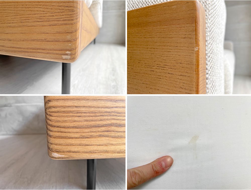 ウニコ unico トレル TREL カバーリングソファ アッシュ材×アイアン 2.5人掛けソファ ベージュ系 W160cm 定価:149,600円 ♪