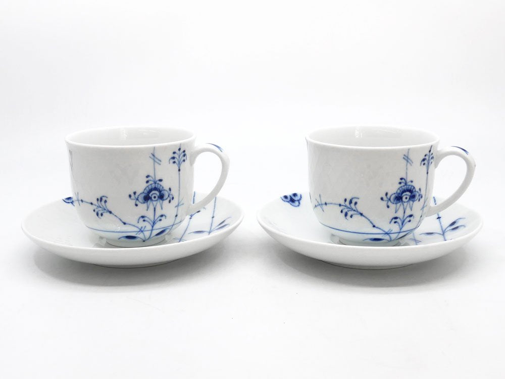 ロイヤルコペンハーゲン ROYAL COPENHAGEN ブルーパルメッテ Blue Palmette コーヒーカップ&ソーサー C&S デンマーク 北欧食器 A ●