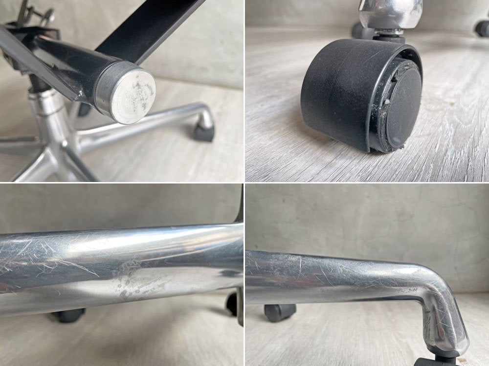 ハーマンミラー Herman Miller アルミナムグループ マネジメントチェア ローバック 本革 5本脚 C&Rイームズ ミッドセンチュリー 定価¥393,800- ♪