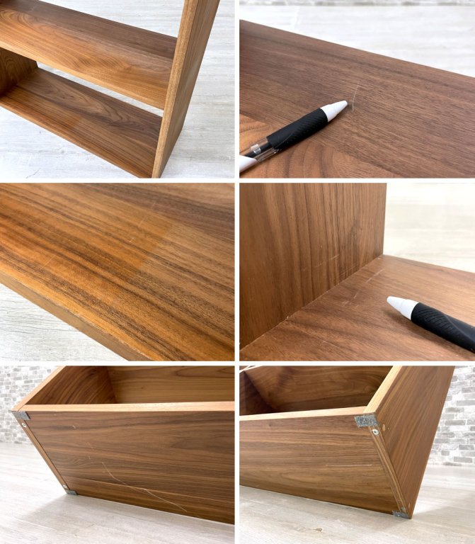 無印良品 MUJI スタッキングシェルフ ワイド 2列3段 ウォールナット材 オープンシェルフ 本棚 飾り棚 収納棚 スタッキングチェスト 抽斗付 定価¥65,780- ●