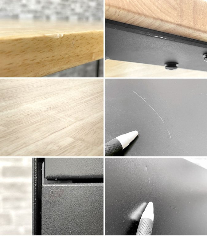 かなでもの KANADEMONO ザ・テーブル THE TABLE デスク & キャビネットワゴン セット ラバーウッド材 Slash_Square スチール ブラック W120cm ●