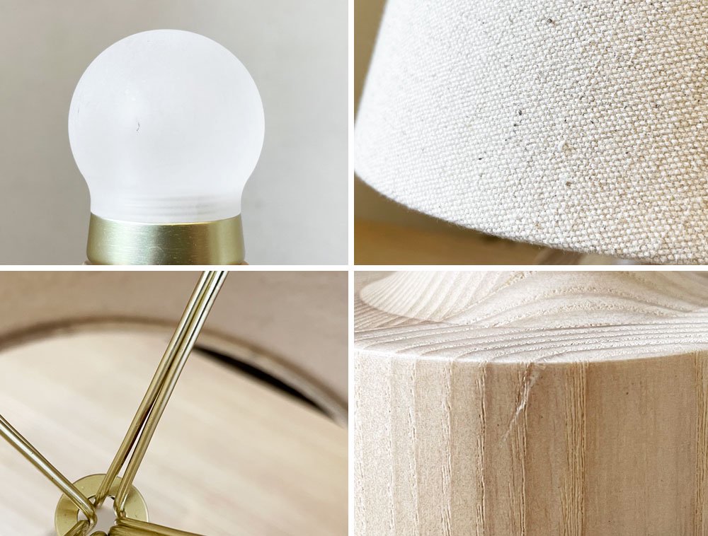 リセノ Re:CENO シエニ SIENI テーブルライト 布シェード × オーク無垢材 USB充電式 LED コードレス 無段階調光 定価¥25,800- ◎