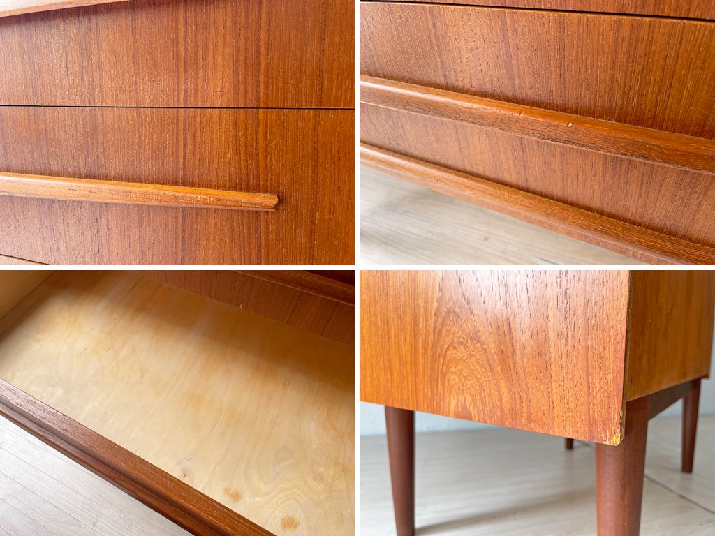 AG SPEJL KOBBERBESKYTTET ドレッサー ライティングビューロー チェスト ミラー付き 60's チーク材 ローズウッド ビンテージ 北欧家具 デンマーク ★