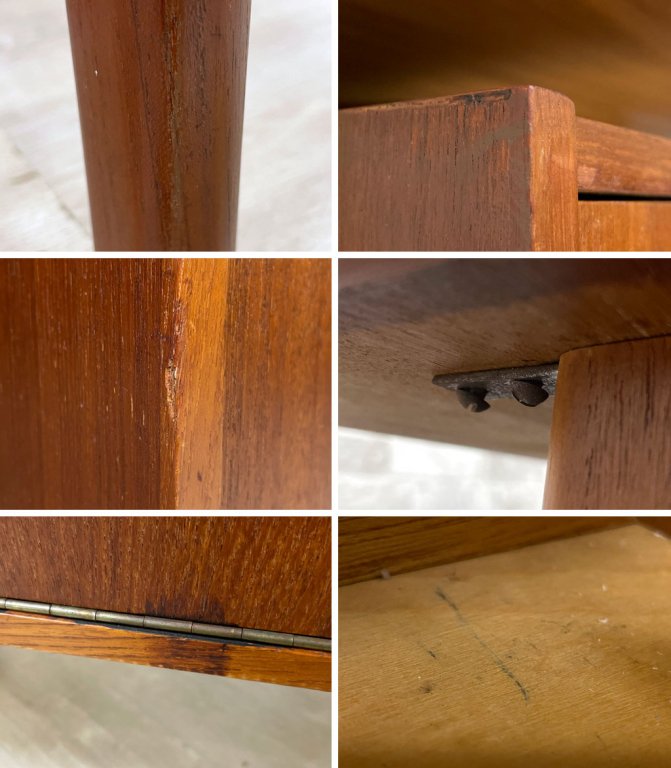 デンマークビンテージ Danish Vintage チーク材 パーソナルデスク プレジデントデスク エグゼクティブテーブル 両袖机 鍵付き 背面収納 北欧家具 ●