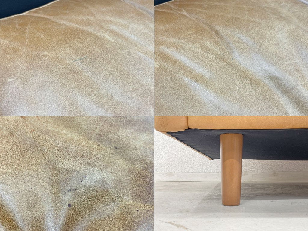 ウニコ unico ヴィント VINT レザーソファ 3シーター ソファ 本革 ライトブラウン ビンテージスタイル フェザークッション 廃盤 定価¥243,000-〓