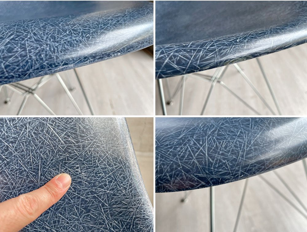 ハーマンミラー Herman Miller サイドシェルチェア 現行FRP製 ネイビーシェル 1stタイプ エッフェルベース C&Rイームズ DSR ミッドセンチュリー ♪