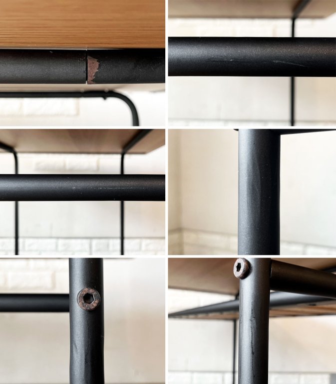 リセノ Re:CENO ワイリー WIRY リビングダイニングテーブル オーク無垢材 スチール脚 W115cm ビンテージスタイル 定価¥89,800- ◎