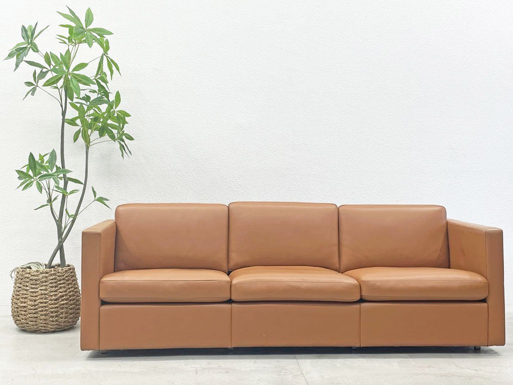 ノル Knoll チャールズフィスターコレクション Charles Pfister フルレザー 3シーターソファ 本革 スリーシートソファ ラウンジシーティング 定価¥2,200,000~ 〓