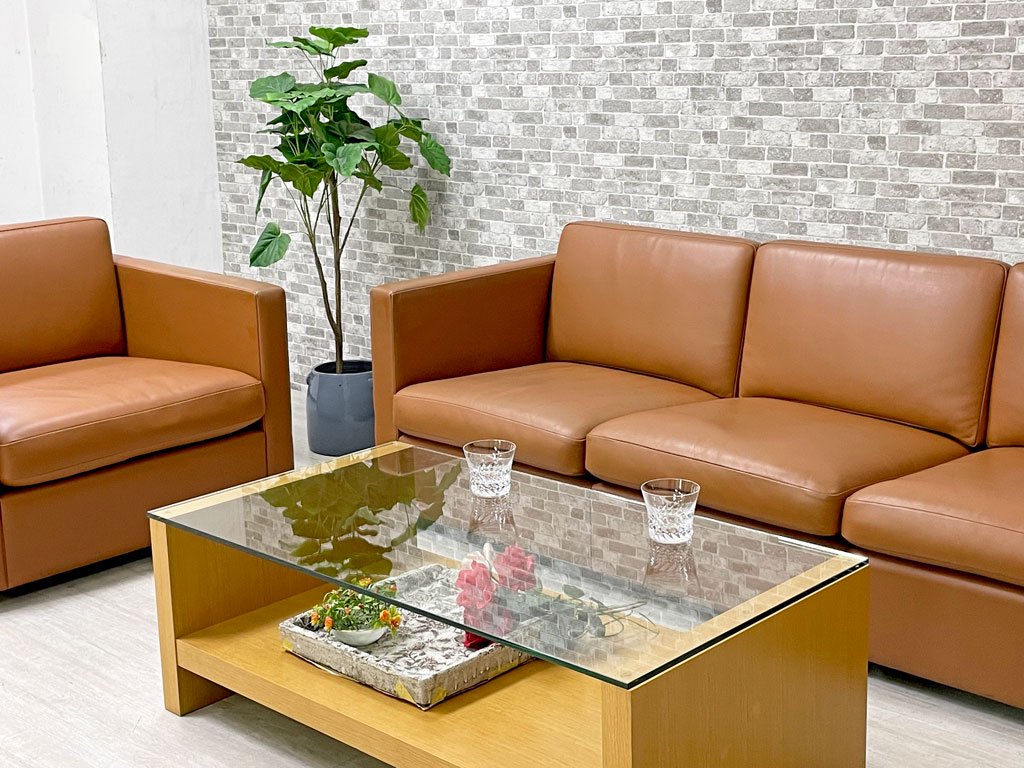 ノル Knoll チャールズフィスターコレクション Charles Pfister Collection 1Pソファ アームチェア フルレザー 本革 定価1,056,000円~ ●