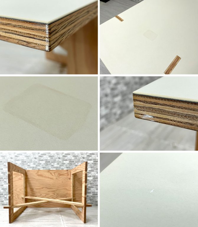 コンドットテンポラリーファニチャー con.temporary furniture ホームデスク リノリウム 唐松合板 特注サイズ マッシュルーム色 シボネ取扱 参考価格¥148,500- ●