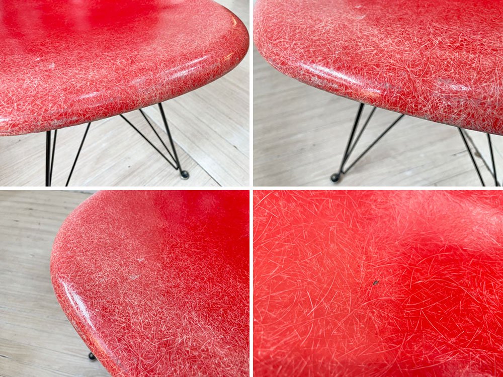 ハーマンミラー Herman Miller サイドシェルチェア セカンド 2nd FRP クリムゾンレッド エッフェルベース イームズ ミッドセンチュリー 希少カラー ★