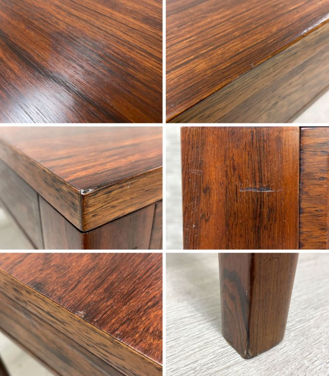 フランス&サン france & son ディプロマット 両袖デスク ブラジリアンローズウッド ハカランダ フィンユール Finn Juhl デンマーク 鍵欠品 北欧ビンテージ ●