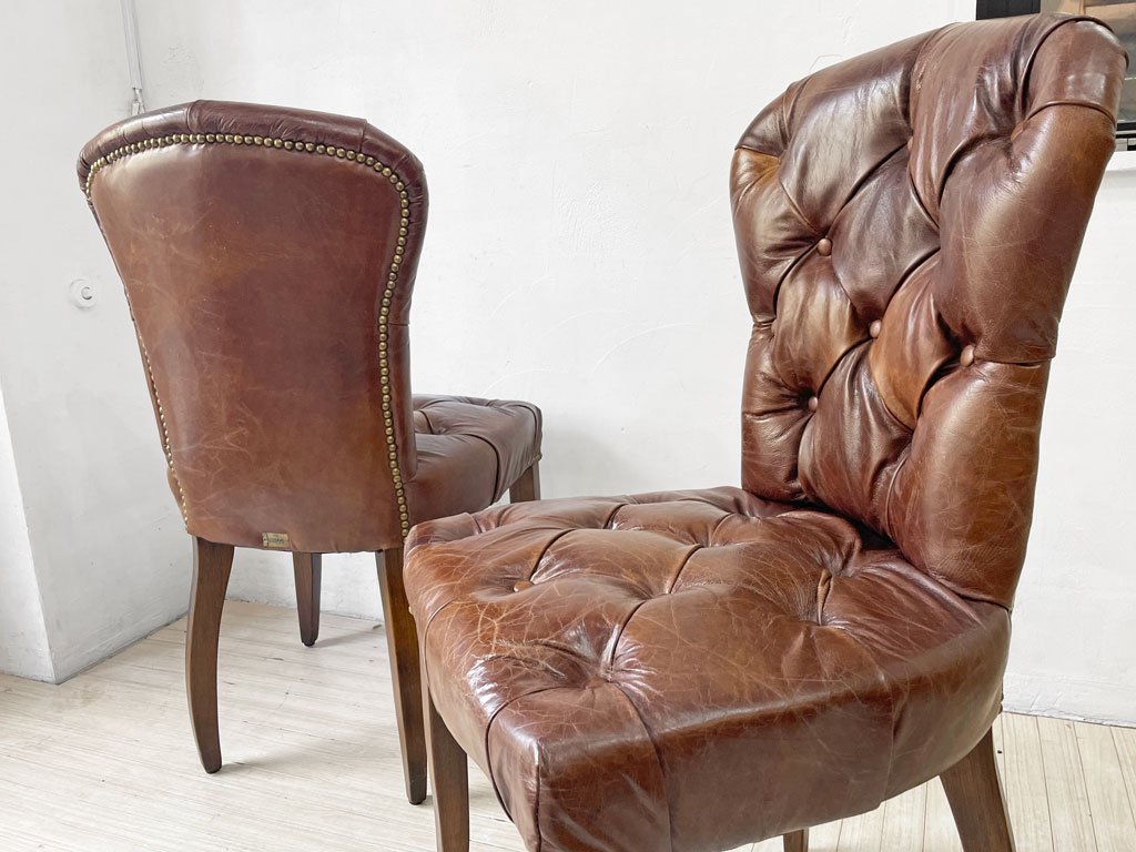 ハロ HALO チェスターチェア CHESTER CHAIR アンティークウィスキー antique whisky 本革 レザー ダイニングチェア B ★