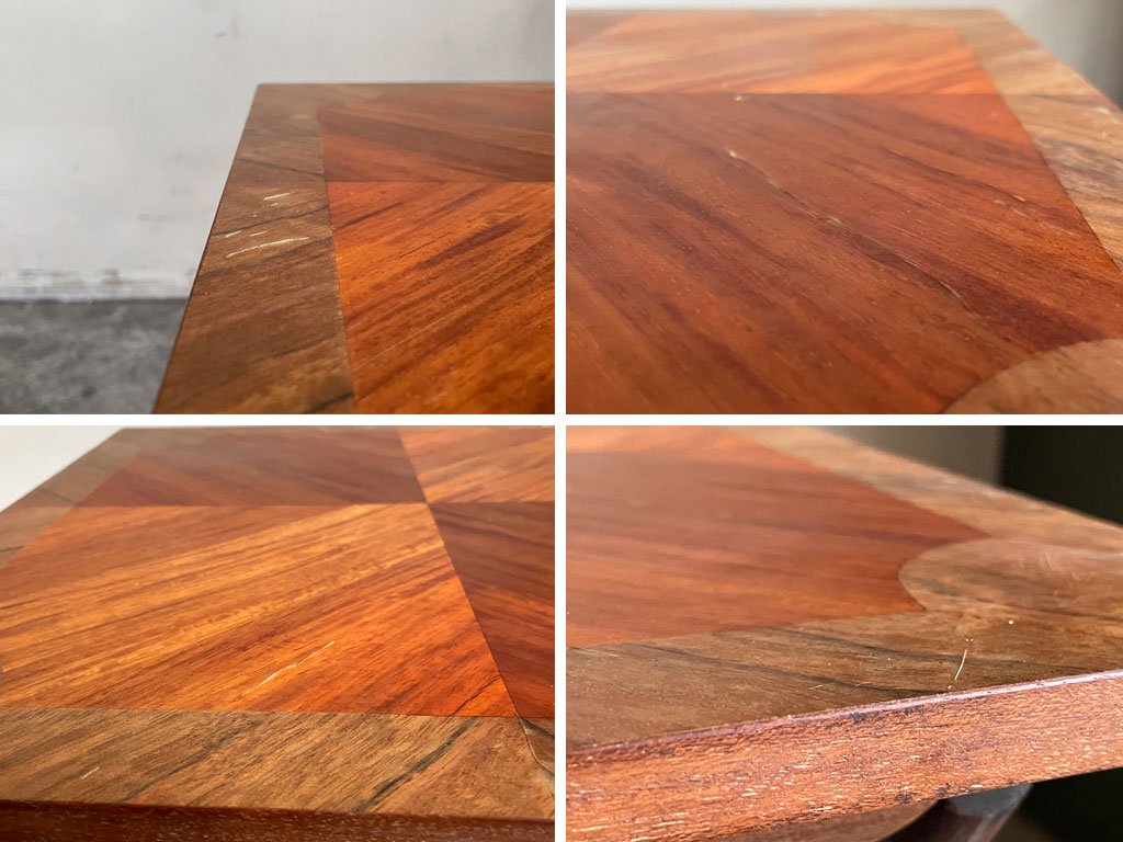 WOODFLEX PHILS ビンテージ フォールディングテーブル サイドテーブル 寄木天板 ■