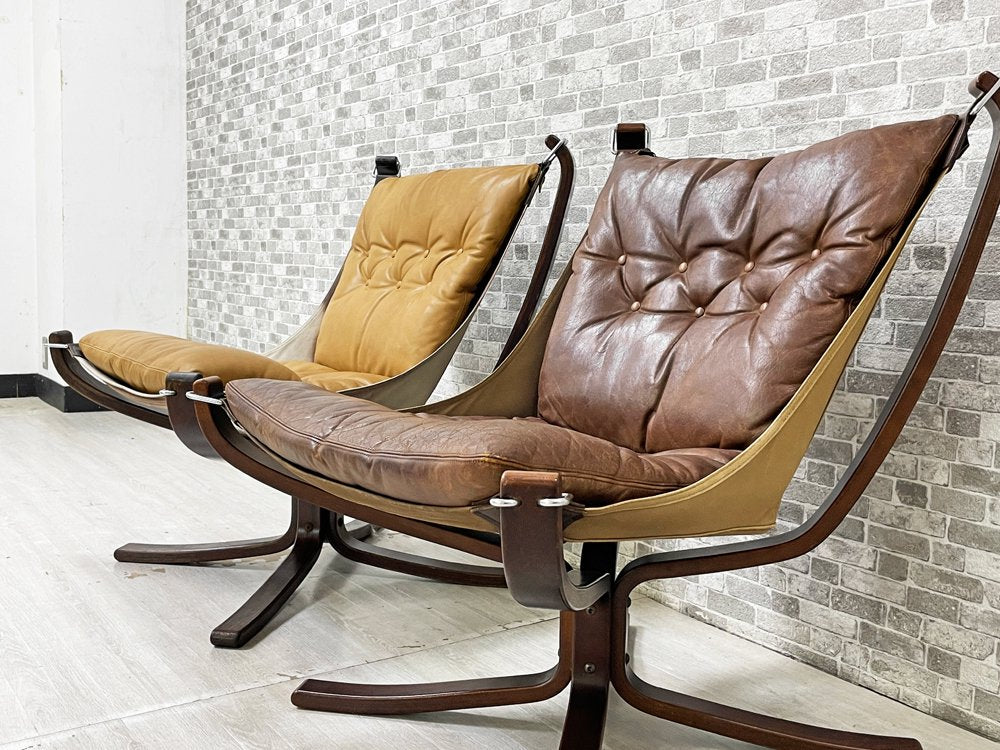 バットネ VATNE ファルコンチェア Falcon Chair ローバック イージーチェア ラウンジチェア 1Pソファ シガード・レッセル 本革 北欧 ビンテージ ノルウェー A ●