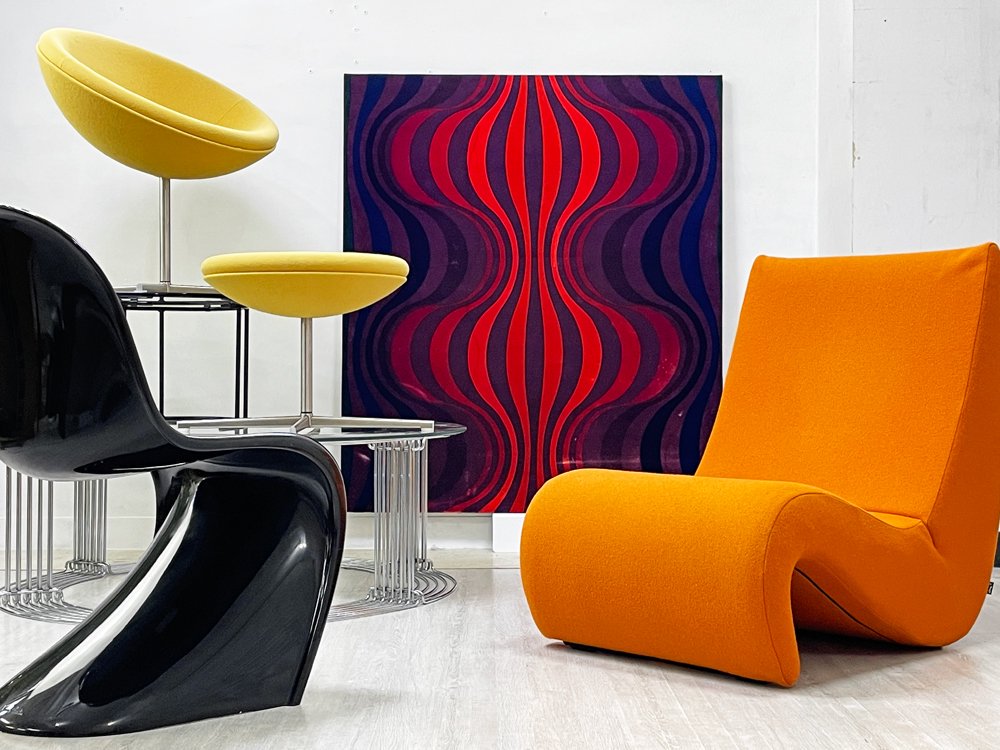 ヴィトラ vitra アムーベ Amoebe ラウンジチェア ソファ 1人掛け ヴェルナー・パントン Verner Panton スペースエイジ ダークオレンジ 定価¥246,400- ●