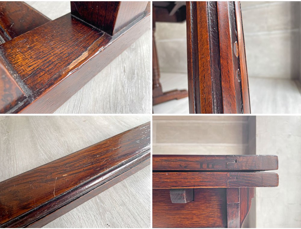 UKビンテージ ドローリーフテーブル ダイニングテーブル エクステンション 伸長式 W106~151cm オーク材 英国 アンティーク ♪