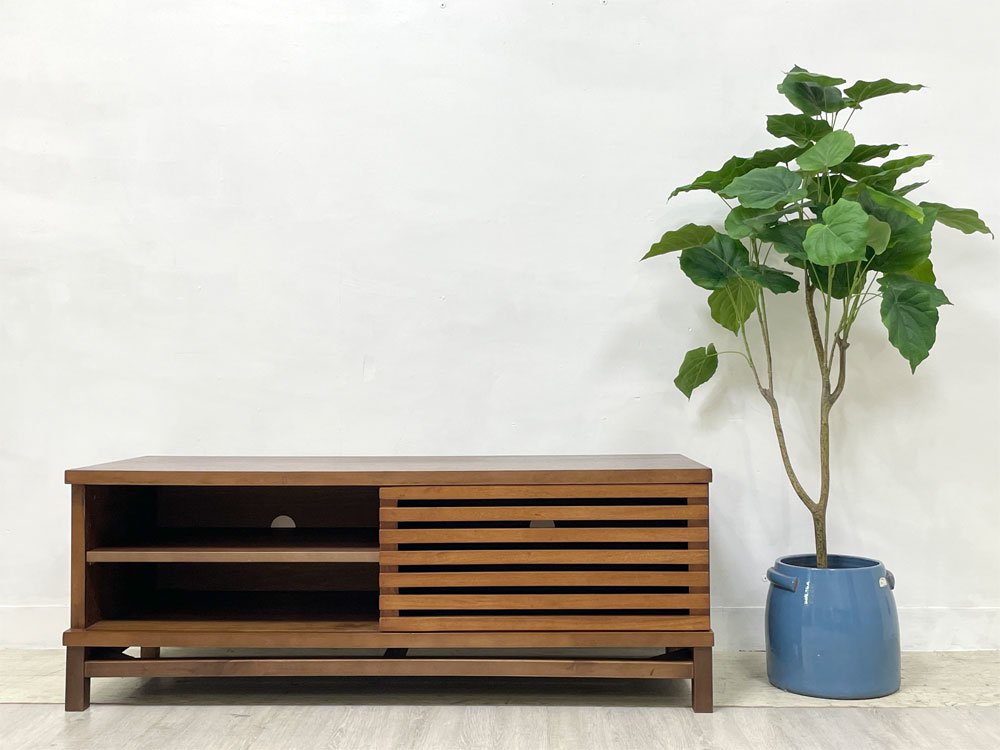 フランフラン Francfranc ヴィラ Villa AVボード ローボード スライド扉 ダークブラウン W120cm ●
